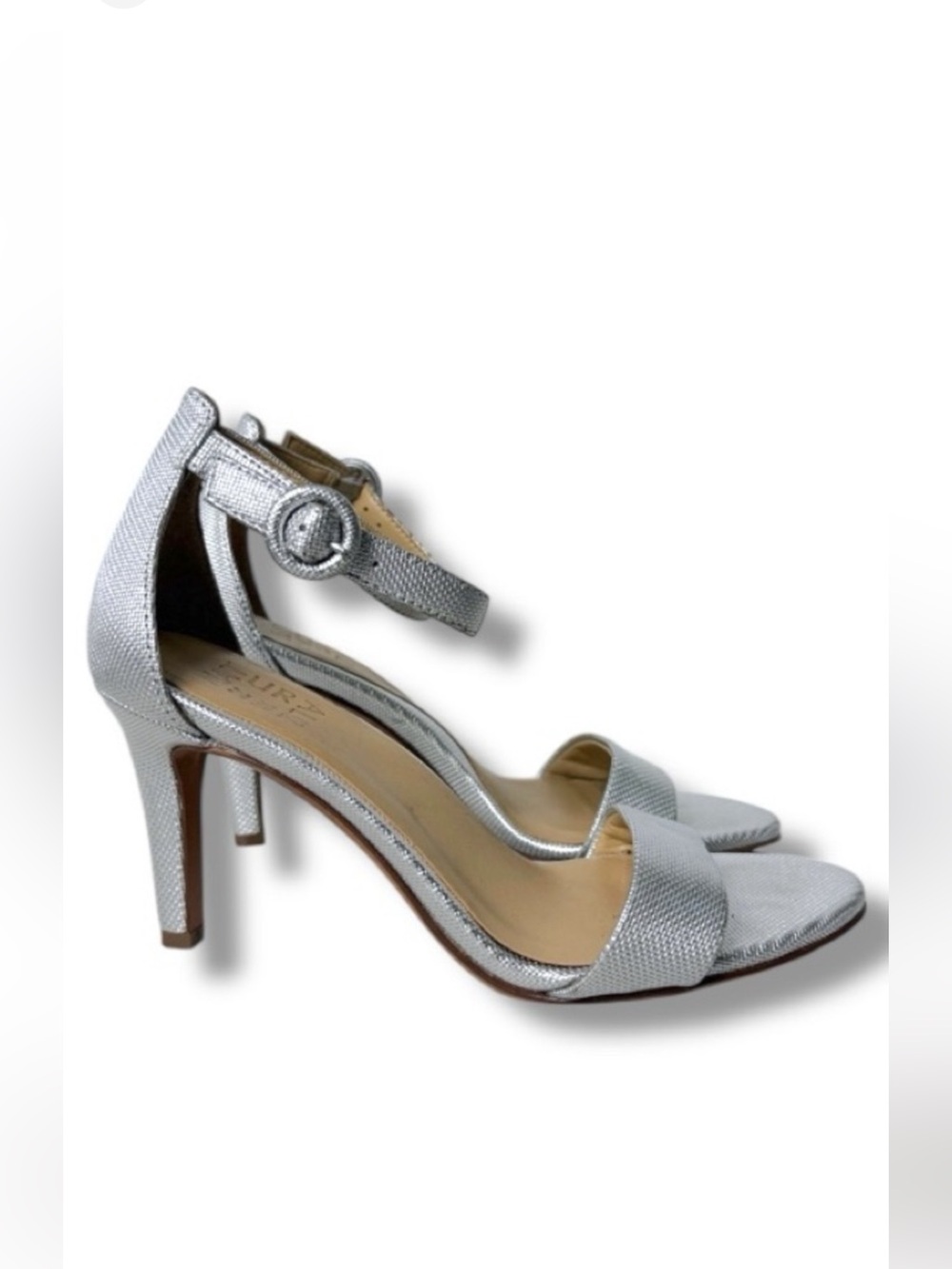 Naturalizer Strappy Heels Silver Size 6.5